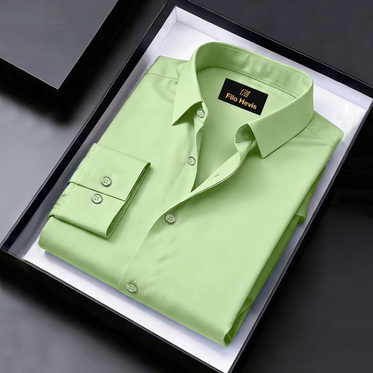 Men's Satin Lycra formal  Full Sleeve shirt Pista Green