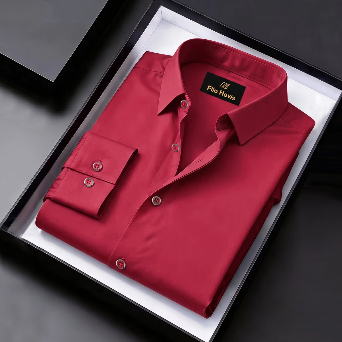 Men's Satin Lycra formal Full Sleeve Shirt Red