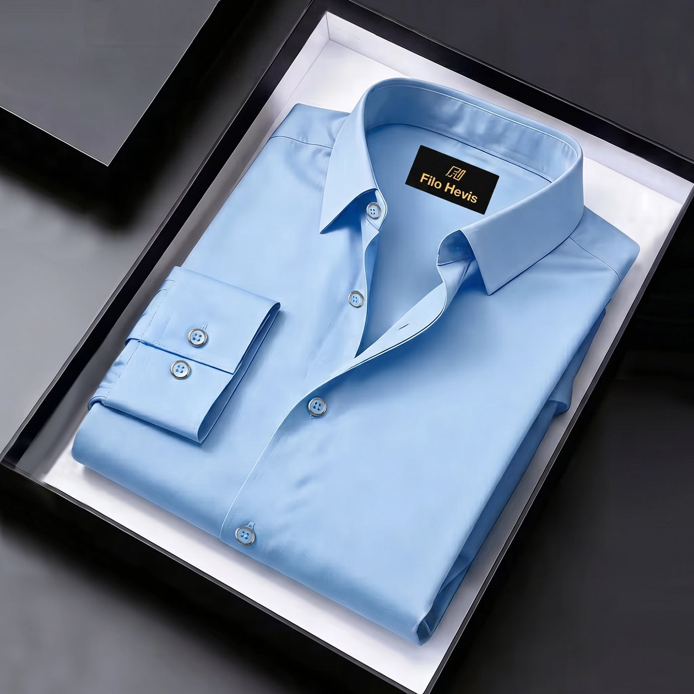 Men's Satin Lycra formal  Full Sleeve Shirt Sky Blue