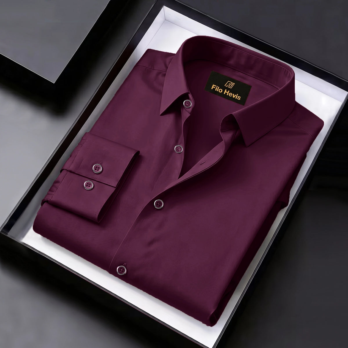 Men's Satin Lycra formal  Full Sleeve shirt Dark Maroon