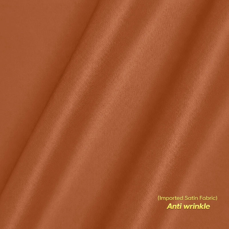 Men's Satin Lycra formal Full Sleeve Shirt Orange