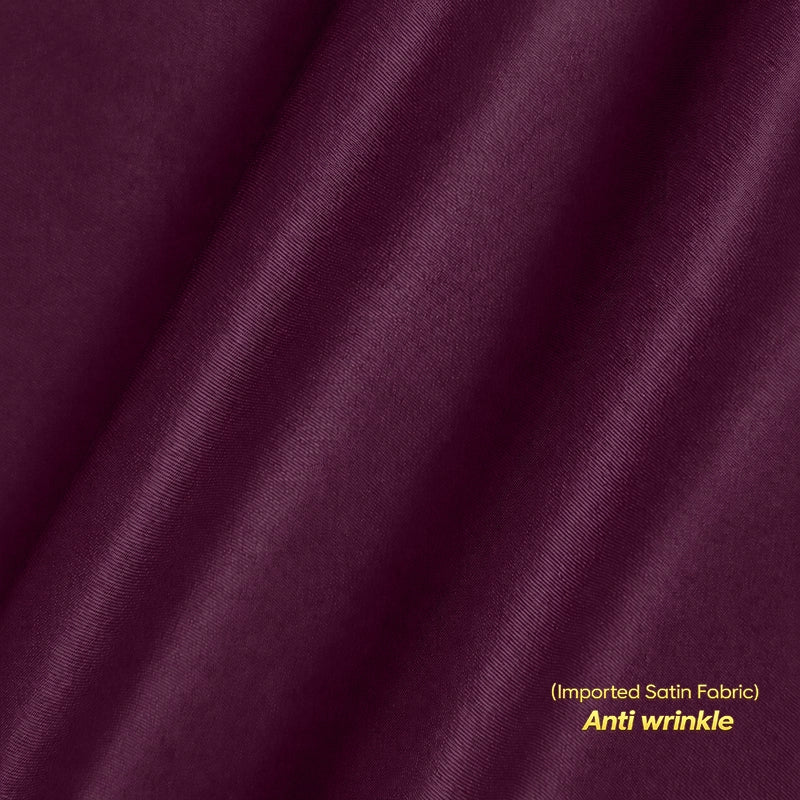 Men's Satin Lycra formal  Full Sleeve shirt Dark Maroon