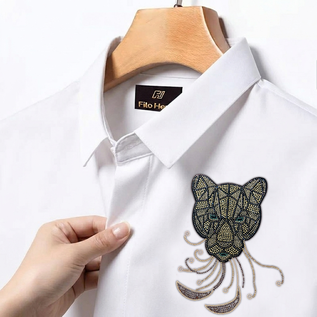 PARTY SHIRTS FOR MEN | PREMIUM SHIRTS | CLUB SHIRTS Tiger Embroidery-White