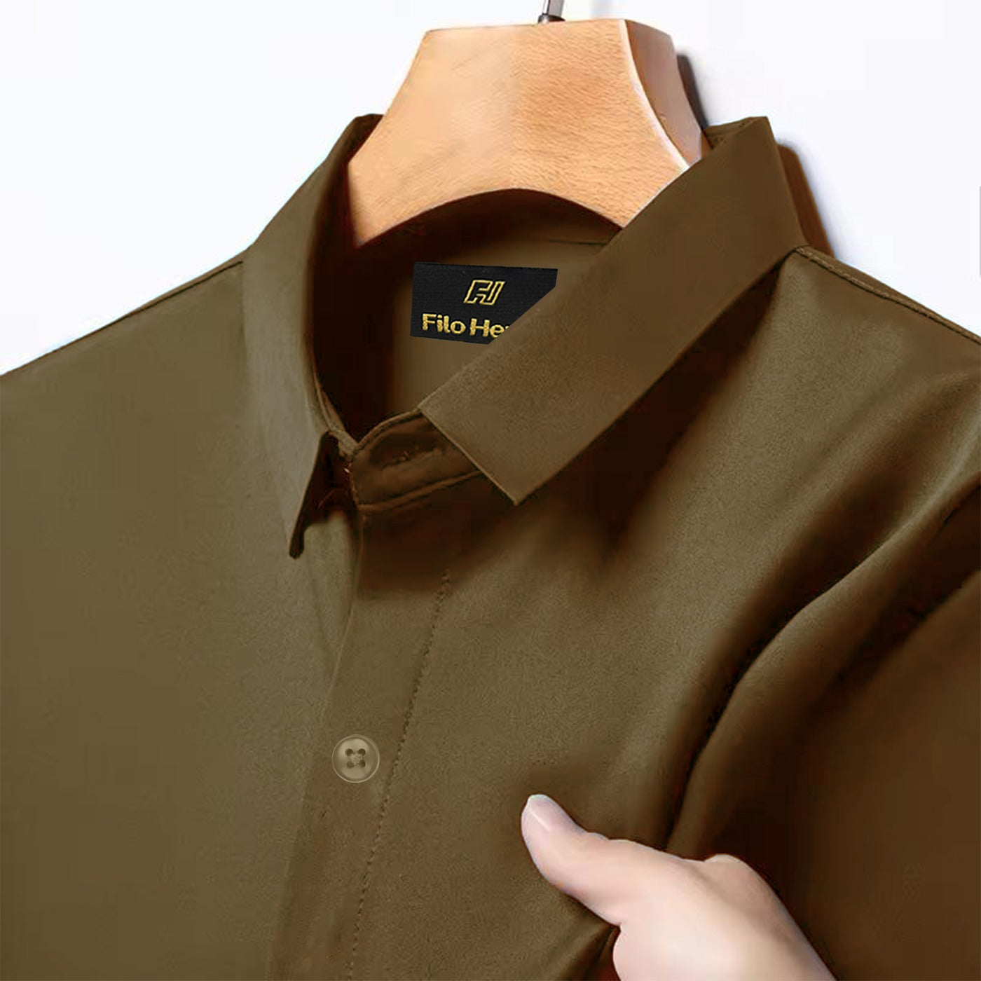 Japanese Lycra Stretch Formal Shirt for Men | Light Brown