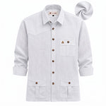 Men's Hunter shirt | Multi Pockets | Linen Texture | White