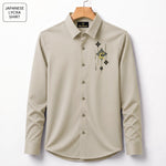 Deer Embroidery Party Shirts | Club Wear | Beige