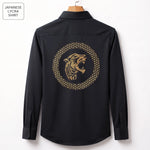 Front & Back Tiger Embroidery Party Shirts | Club Wear | Black