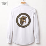 Front & Back Tiger Embroidery Party Shirts | Club Wear | White