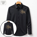 Front & Back Horse Embroidery Party Shirts | Club Wear | Black
