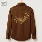 Front & Back Horse Embroidery Party Shirts | Club Wear | Brown