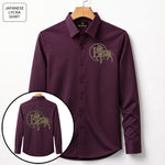 Front & Back Horse Embroidery Party Shirts | Club Wear | Wine