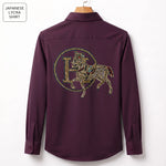 Front & Back Horse Embroidery Party Shirts | Club Wear | Wine