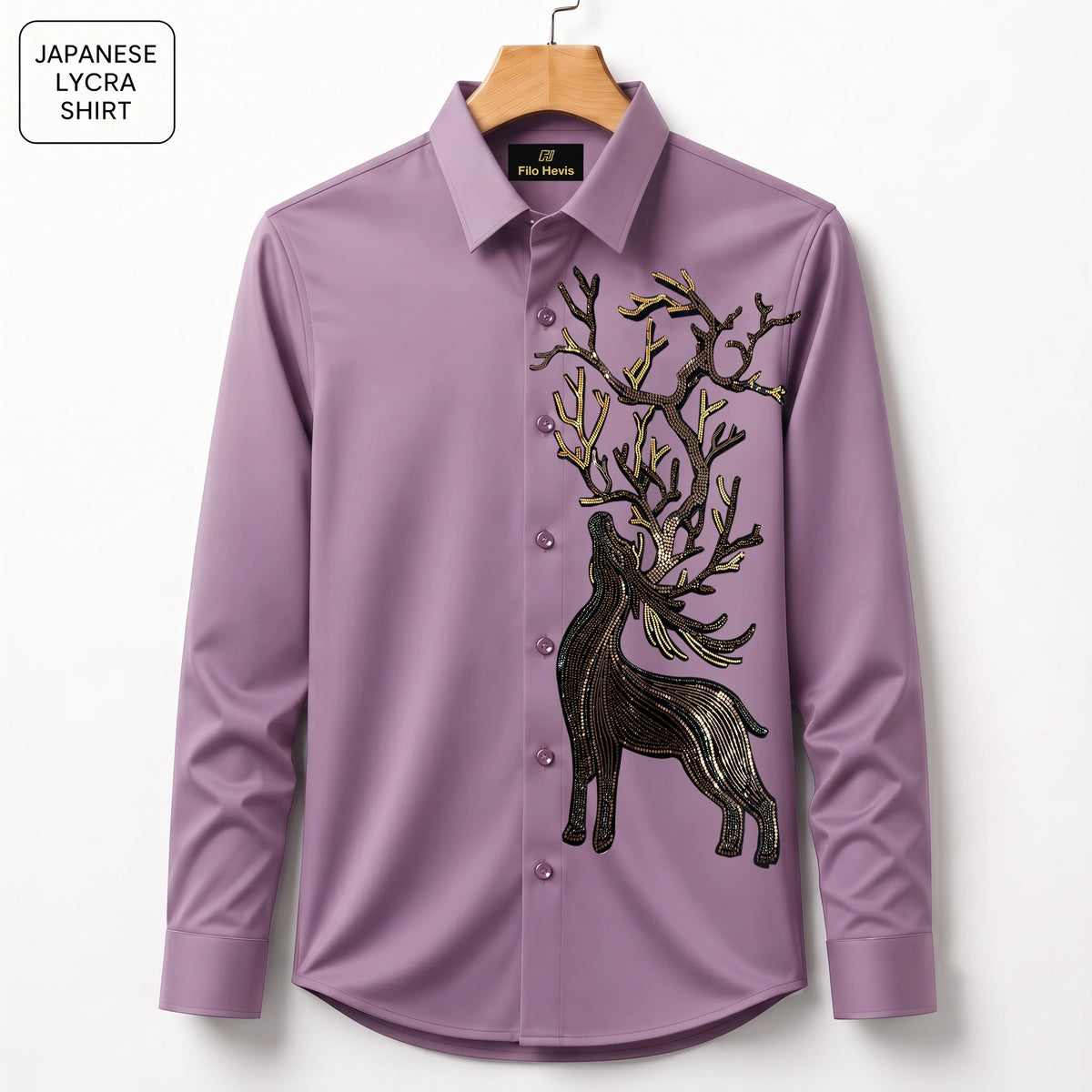 Swamp Deer Embroidery Party Shirts | Club Wear | Onion