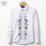 Flower Embroidery Party Shirts | Club Wear | White