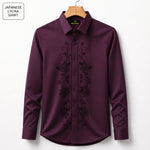 Flower Embroidery Party Shirts | Club Wear | Wine
