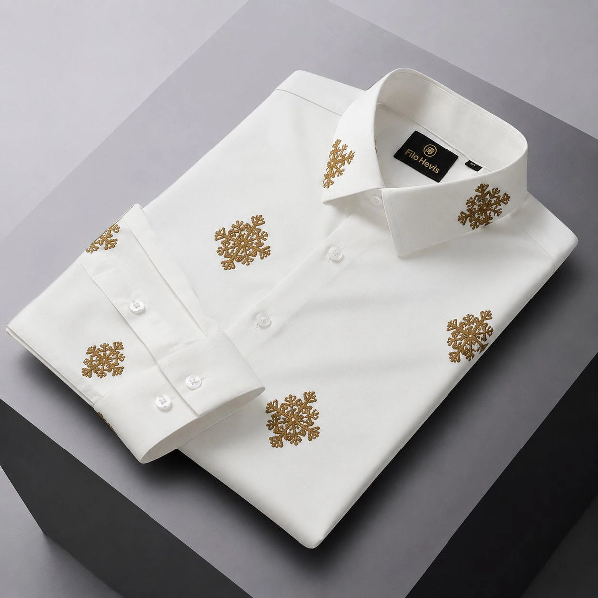 Embroidered Botanical Linen Shirt-White