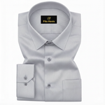 Fine-Ribbed Self-Structured Formal Shirt-GREY