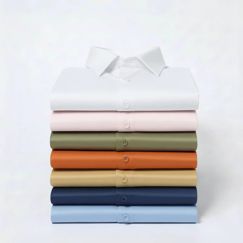 Men's Satin Lycra formal  Full Sleeve shirt White