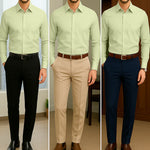 Filafil Fabric Regular Fit Single Pocket Formal Shirt Full Sleeve -Light pastel green