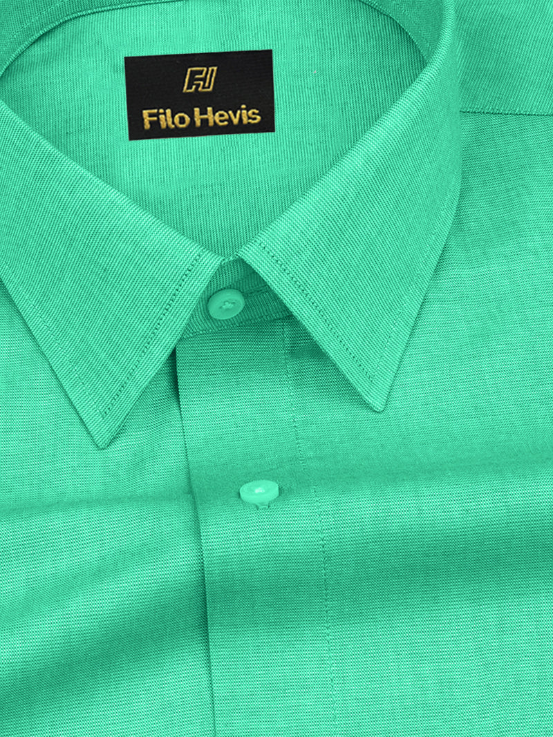 Filafil Fabric Regular Fit Single Pocket Formal Shirt Full Sleeve -Green