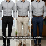 Men's Satin Lycra formal  Full Sleeve shirt Light Grey