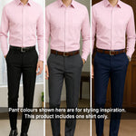 PLATINUM COTTON SATIN FORMAL SHIRT FOR MEN (Single Pocket)-Pink