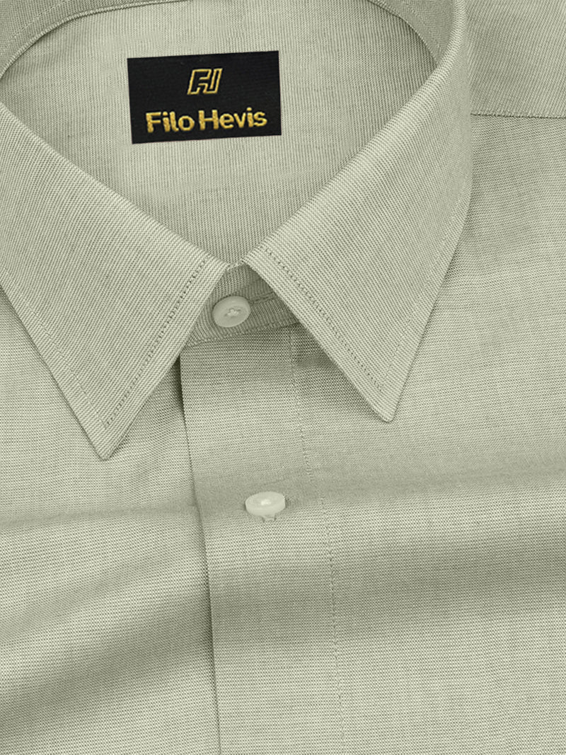 Filafil Fabric Regular Fit Single Pocket Formal Shirt Full Sleeve -Light Greyish Green