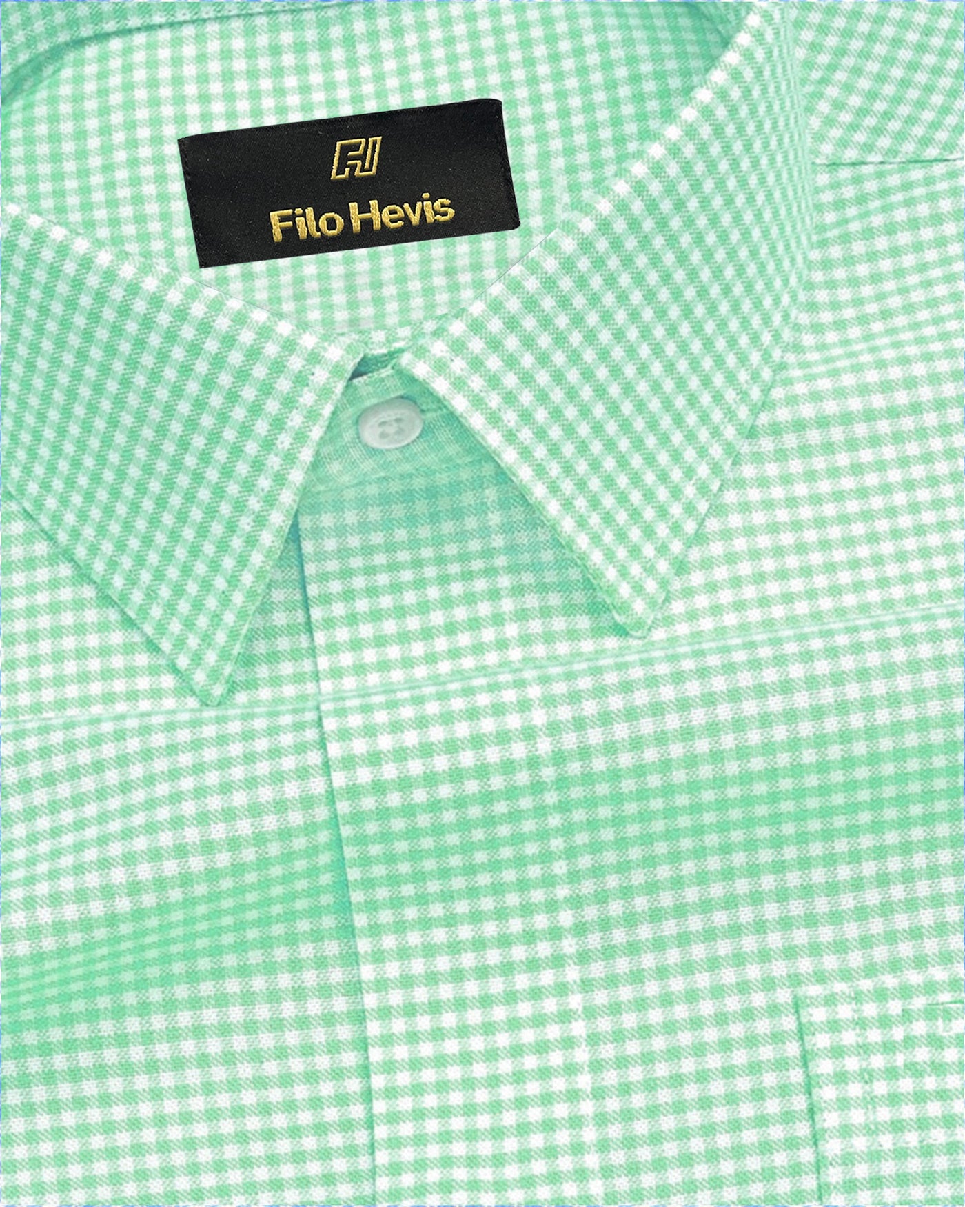 Men's Cotton Check Shirt-Light Green, Regular Fit
