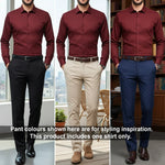 Men's Satin Lycra formal  Full Sleeve shirt Maroon