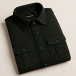 MEN’S CORDUROY SHIRT FOR WINTER STYLE | 21-WALES CORDUROY | DOUBLE POCKET | Olive-Green