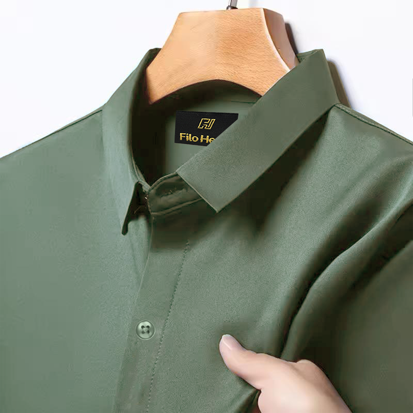 Japanese Lycra Stretch Formal Shirt for Men | Olive Green