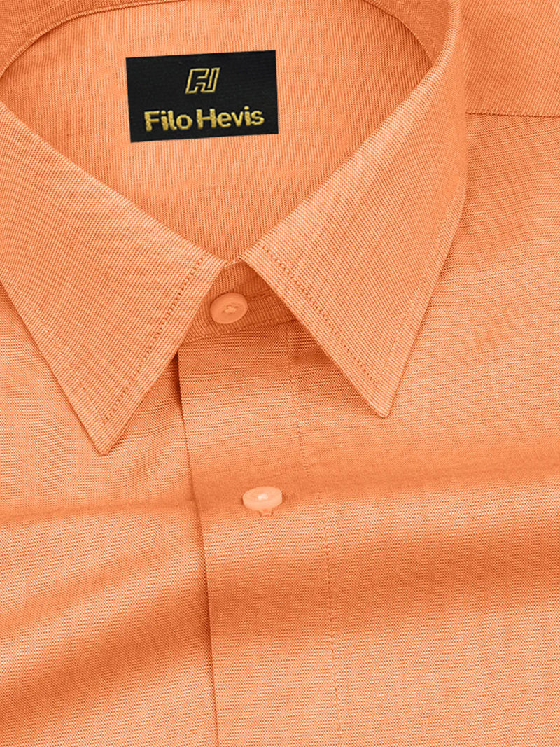 Filafil Fabric Regular Fit Single Pocket Formal Shirt Full Sleeve -Orange