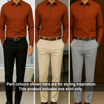 PLATINUM COTTON SATIN FORMAL SHIRT FOR MEN (Single Pocket)-Orange