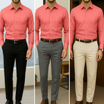 Filafil Fabric Regular Fit Single Pocket Formal Shirt Full Sleeve -Peach