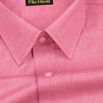Filafil Fabric Regular Fit Single Pocket Formal Shirt Full Sleeve -Pink
