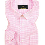 Men's Cotton Check Shirt-Pink, Regular Fit, All-Day Comfort