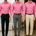Filafil Fabric Regular Fit Single Pocket Formal Shirt Full Sleeve -Pink