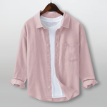 FINE LINEN SHIRTS FOR MEN (Full Sleeves)-Pink