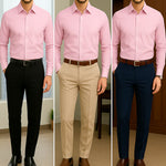 Filafil Fabric Regular Fit Single Pocket Formal Shirt Full Sleeve -Light Pink