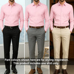 Men's Satin Lycra formal Full Sleeve Shirt Pink