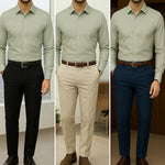 Filafil Fabric Regular Fit Single Pocket Formal Shirt Full Sleeve -Light Greyish Green