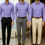 Filafil Fabric Regular Fit Single Pocket Formal Shirt Full Sleeve -Purple