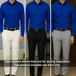PLATINUM COTTON SATIN FORMAL SHIRT FOR MEN (Single Pocket)-Royal Blue