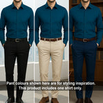 Men's Satin Lycra formal  Full Sleeve shirt Teal Blue