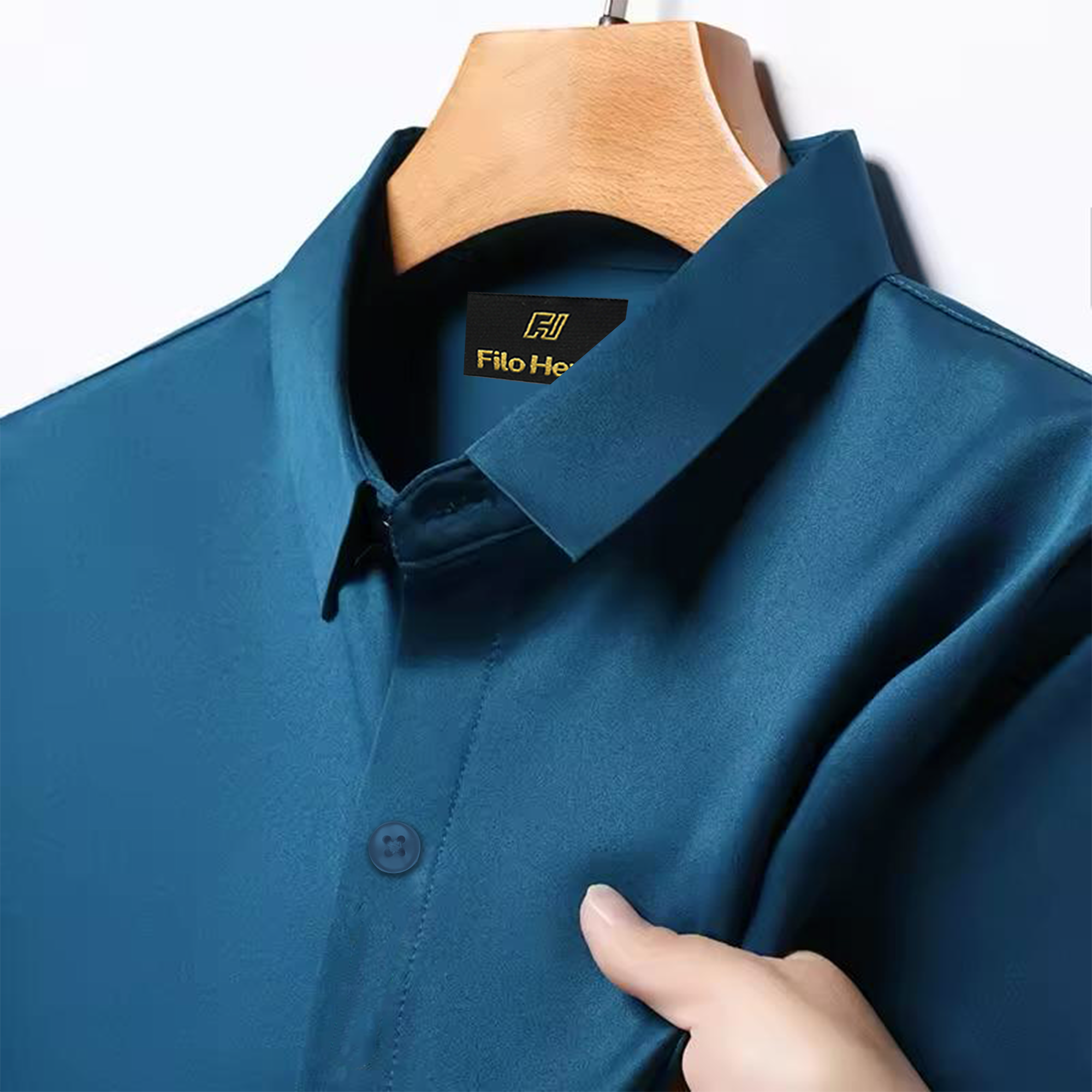 Japanese Lycra Stretch Formal Shirt for Men | Teal Blue