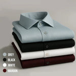 Fine-Ribbed Self-Structured Formal Shirt-LIGHT BLUE