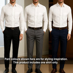 PLATINUM COTTON SATIN FORMAL SHIRT FOR MEN (Single Pocket)-White
