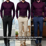 Men's Satin Lycra formal  Full Sleeve shirt Dark Maroon