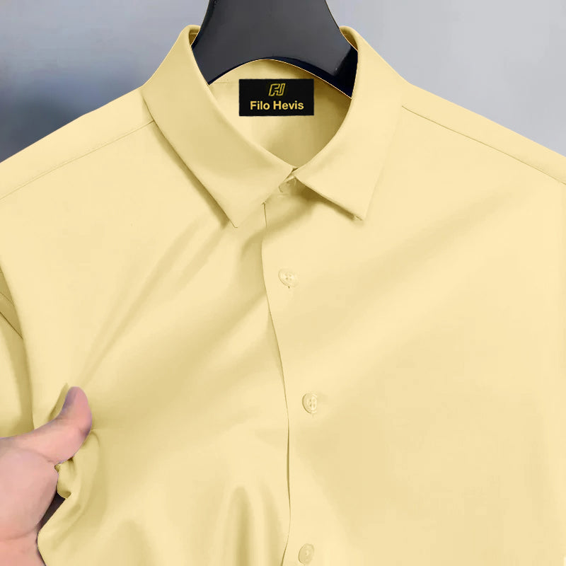 Men's Satin Lycra formal Full Sleeve Shirt Yellow