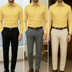 Filafil Fabric Regular Fit Single Pocket Formal Shirt Full Sleeve - Yellow